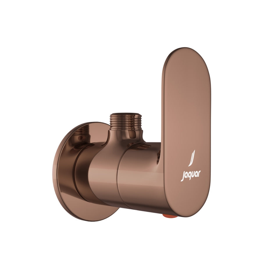 Jaquar Opal Prime Angle Valve with Wall Flange - Blush Gold Bright PVD