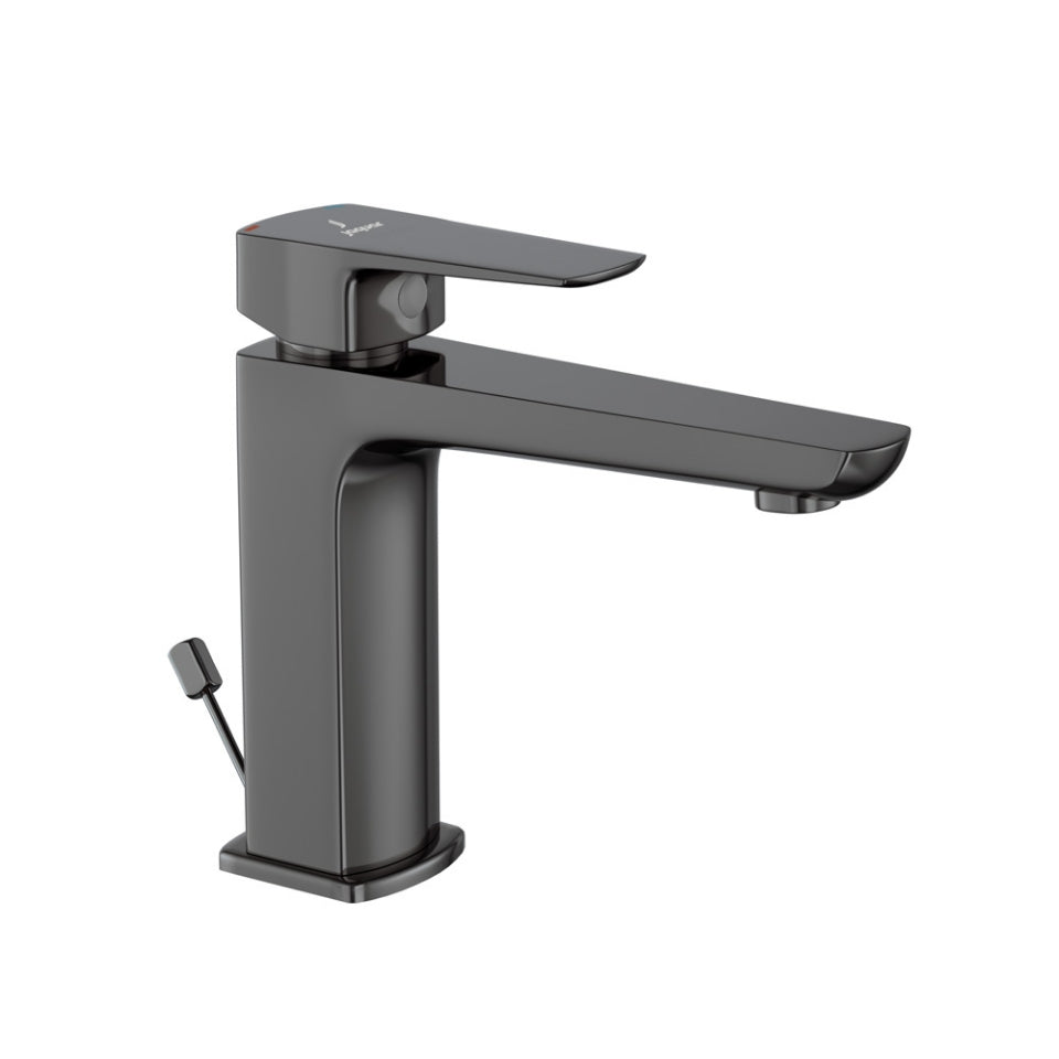 Jaquar Kubix Prime Single Lever Basin Mixer with Popup Waste - Black Chrome