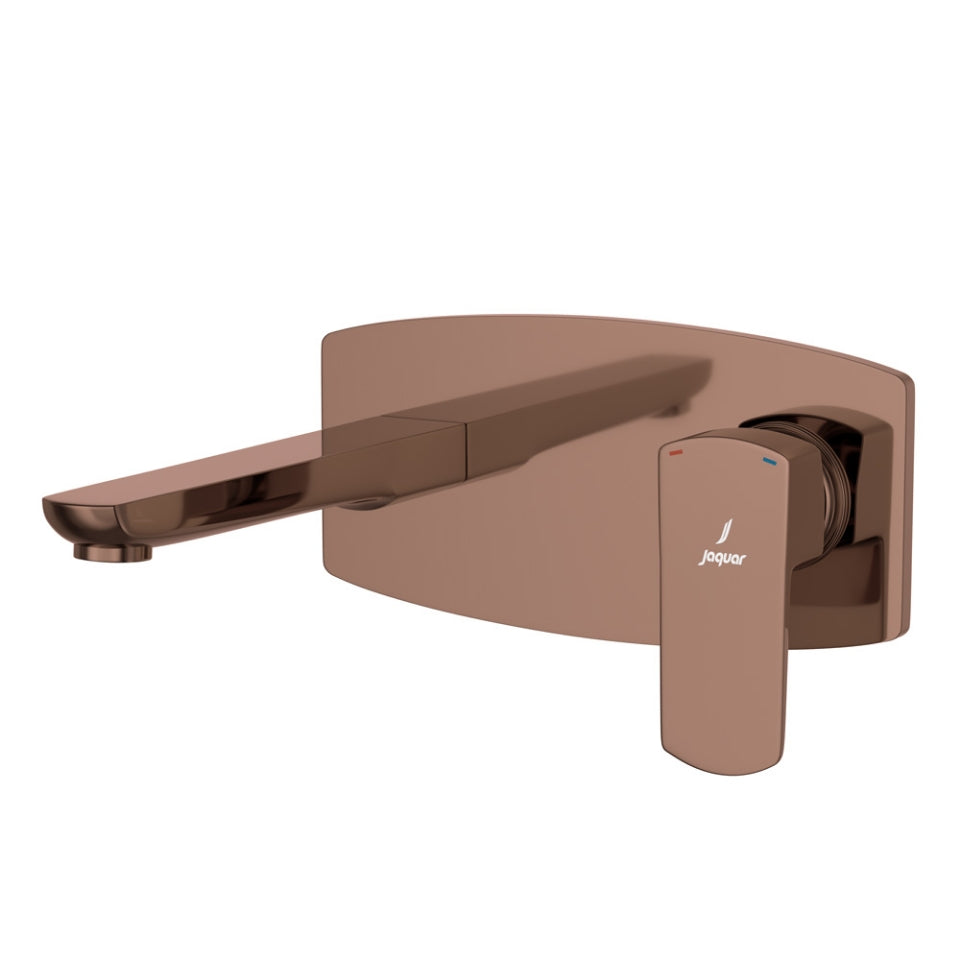 Jaquar Kubix Prime Exposed Part Kit of Single Lever Basin Mixer Wall Mounted - Blush Gold Bright PVD