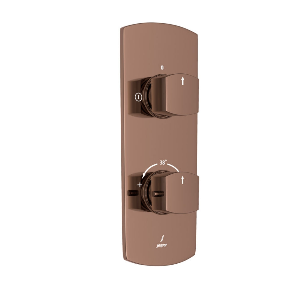 Jaquar Kubix Prime Aquamax Thermostatic Shower Mixer - Blush Gold Bright PVD