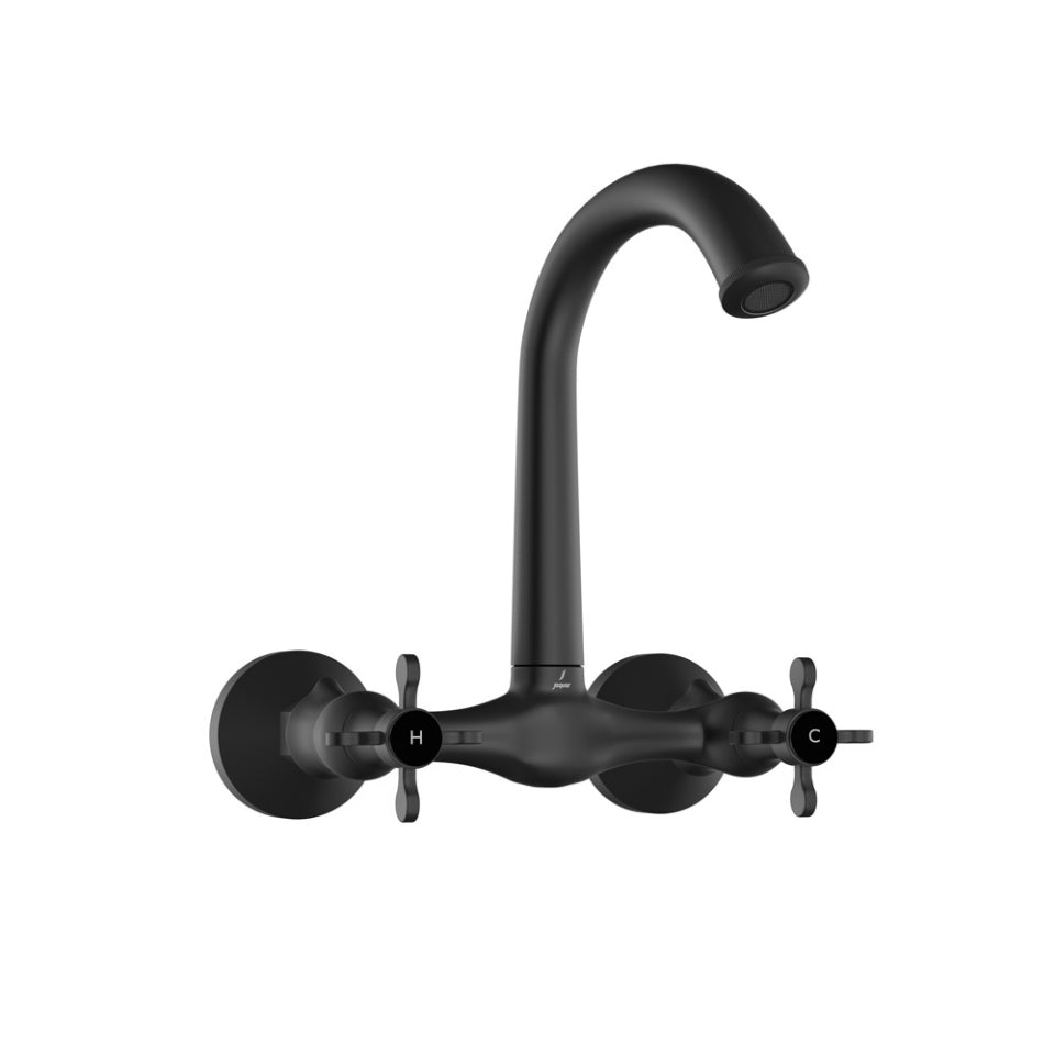 Jaquar Queens Prime Sink Mixer with Short Swinging Spout - Black Matt