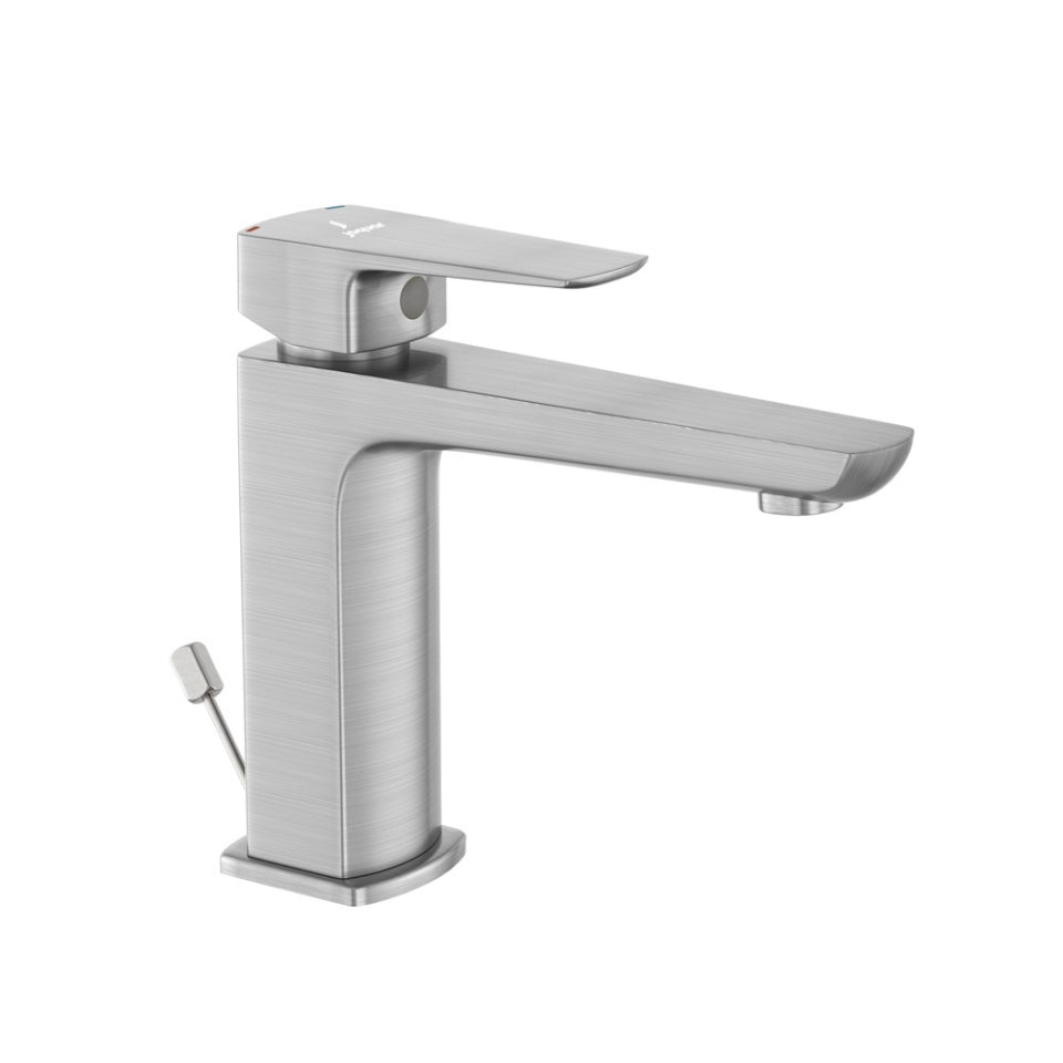 Jaquar Kubix Prime Single Lever Basin Mixer with Popup Waste - Stainless Steel