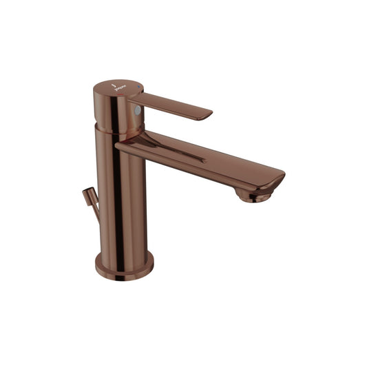 Jaquar Fusion Prime Single Lever Basin Mixer with Popup Waste - Blush Gold Bright PVD