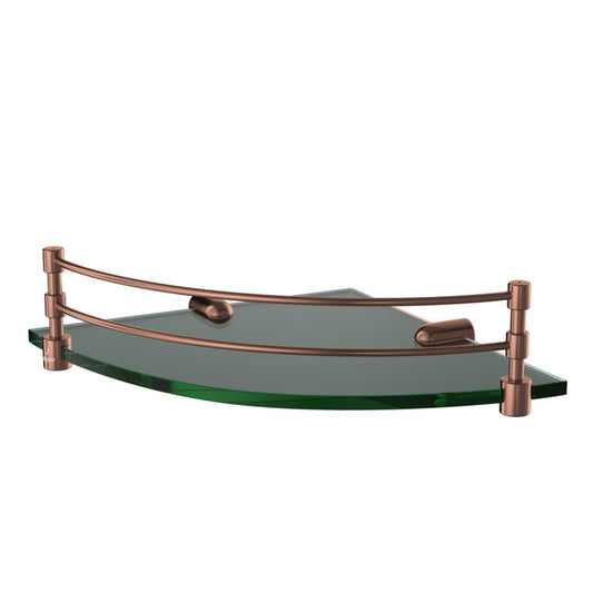 Jaquar Continental Corner Glass Shelf - Blush Gold Bright PVD