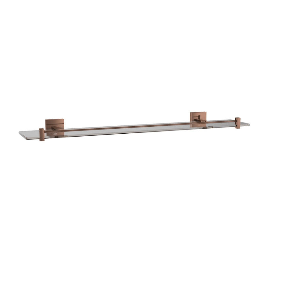 Jaquar Kubix Prime Glass Shelf - Blush Gold Bright PVD