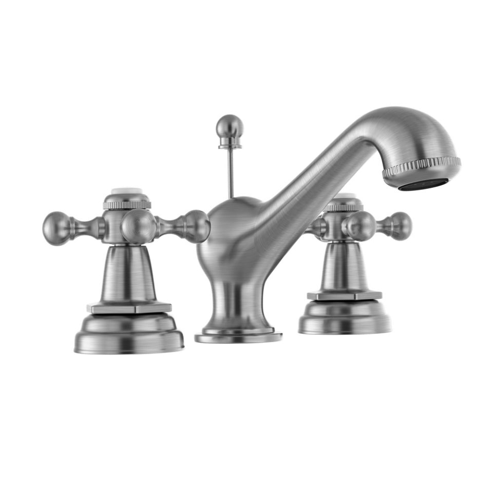 Jaquar Queens 3-Hole Basin Mixer -Stainless Steel - Stainless Steel