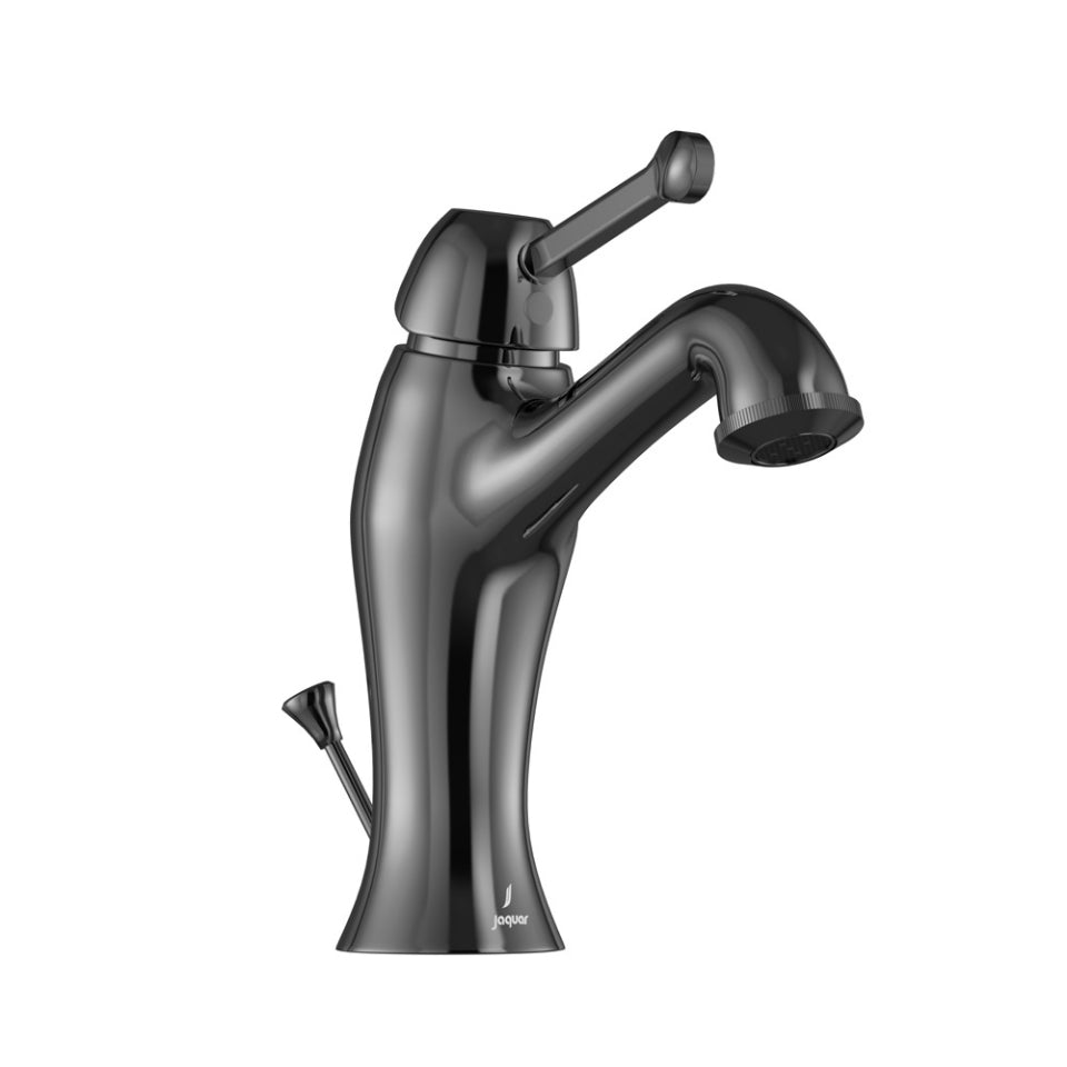 Jaquar Queens Prime Single Lever Basin Mixer with Popup Waste - Black Chrome