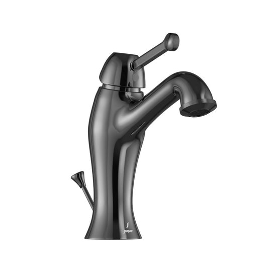 Jaquar Queens Prime Single Lever Basin Mixer with Popup Waste - Black Chrome