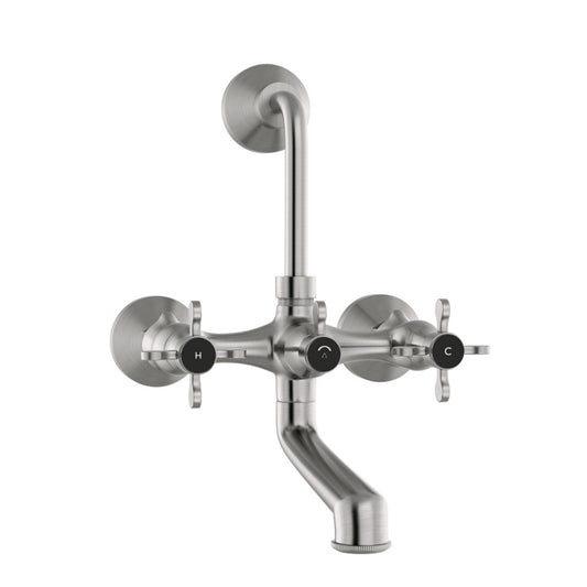 Jaquar Queens Prime Wall Mixer with Provision For Overhead Shower - Stainless Steel