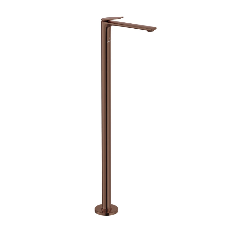 Jaquar Laguna Floor Mounted Single Lever Basin Mixer - Blush Gold Bright PVD