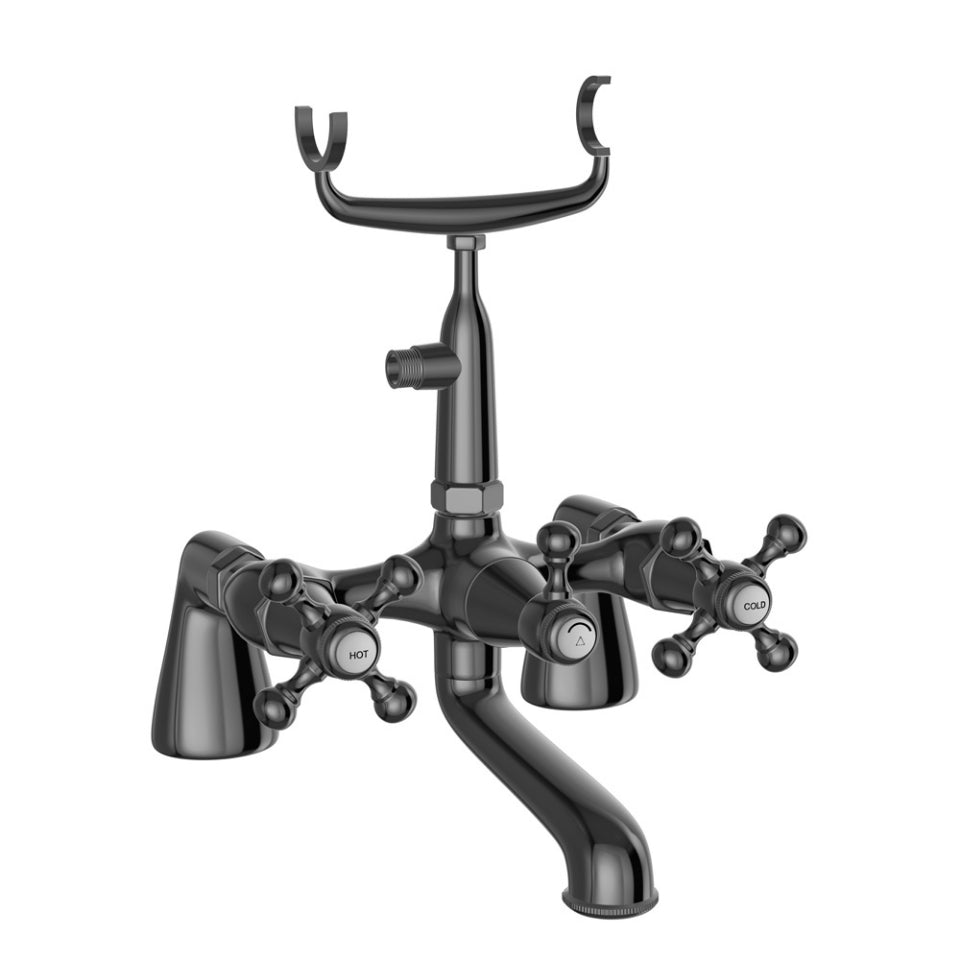 Jaquar Queens Bath Tub Mixer (Exposed Straight Legs) - Black Chrome