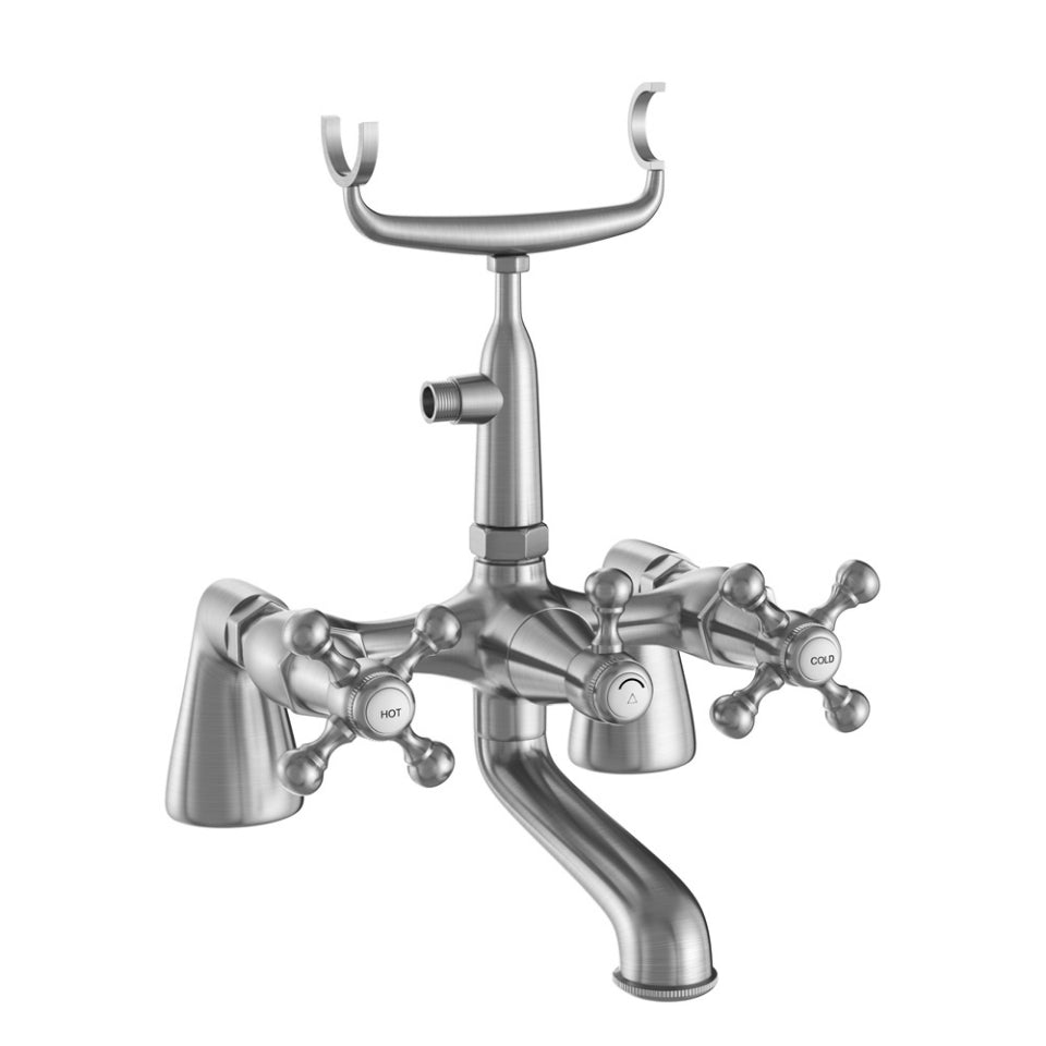 Jaquar Queens Bath Tub Mixer (Exposed Straight Legs) - Stainless Steel