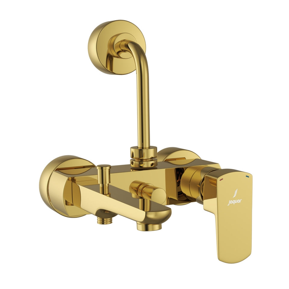 Jaquar Kubix Prime Single Lever Wall Mixer 3-in-1 System - Gold Bright PVD