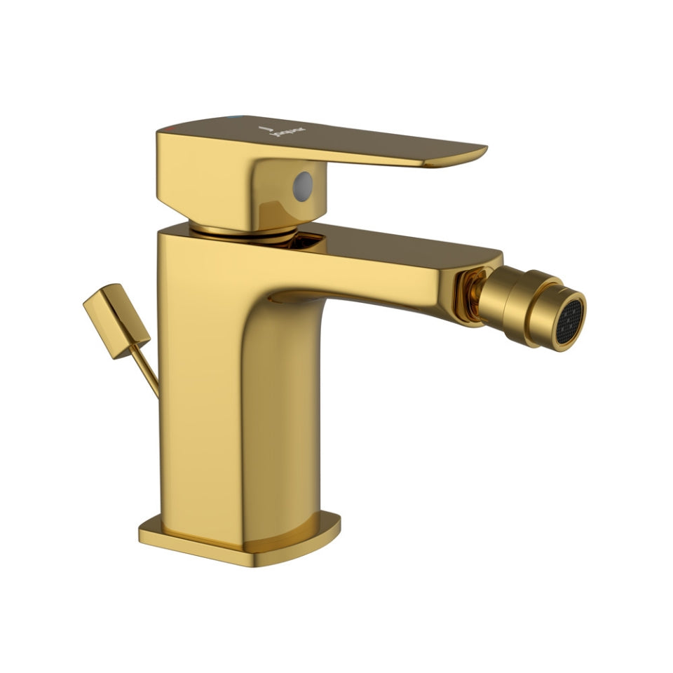 Jaquar Kubix Prime Single Lever 1-Hole Bidet Mixer - Gold Bright PVD