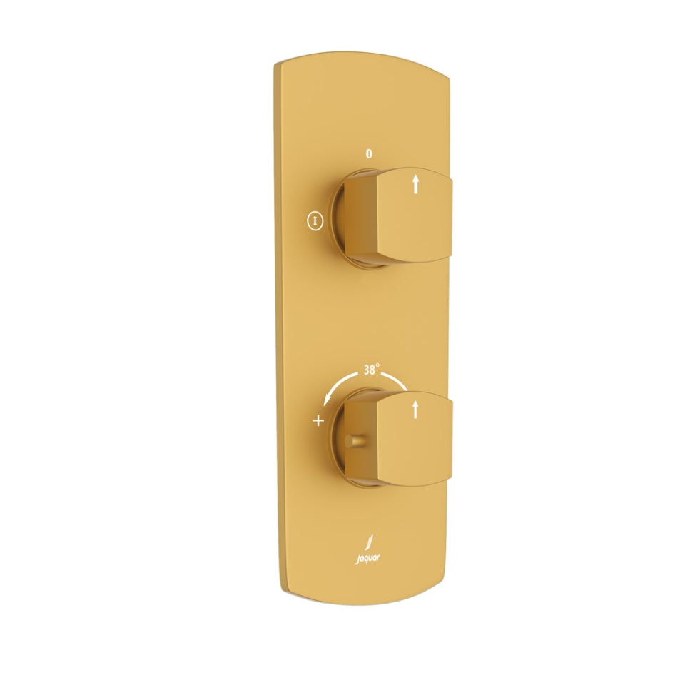 Jaquar Kubix Prime Aquamax Thermostatic Shower Mixer - Gold Matt PVD