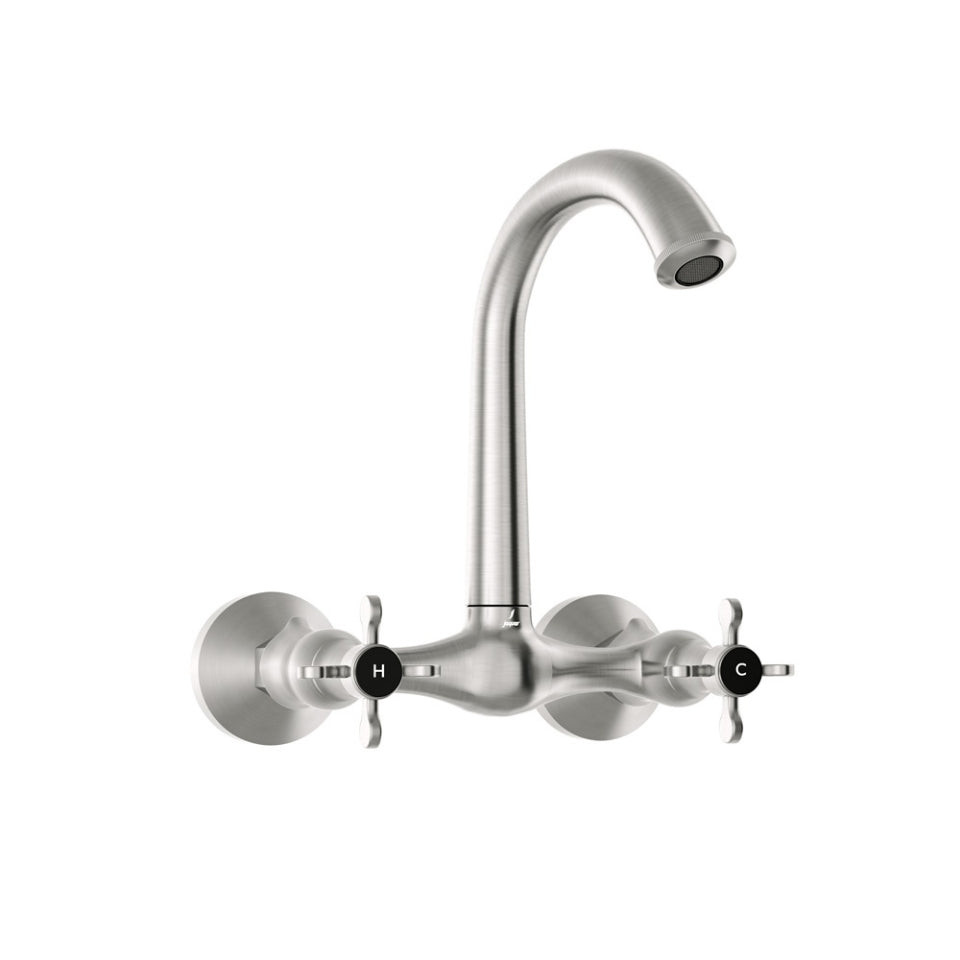 Jaquar Queens Prime Sink Mixer with Short Swinging Spout - Stainless Steel