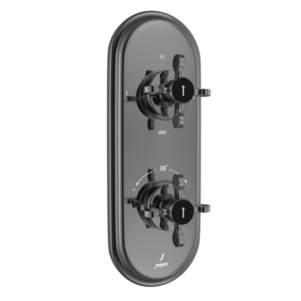 Jaquar Queens Prime Aquamax Thermostatic Shower Mixer - Black Chrome
