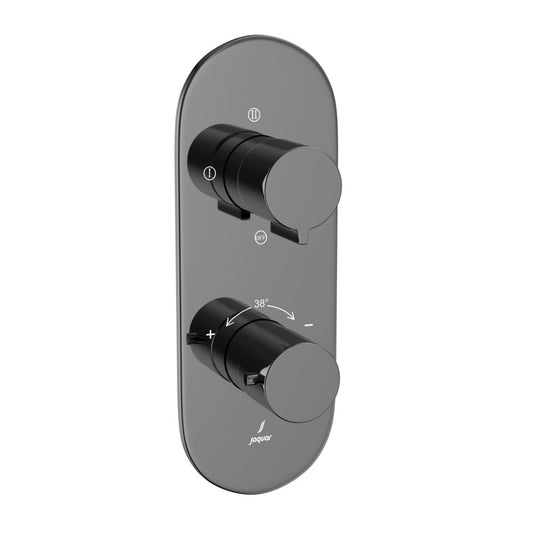 Jaquar Laguna Aquamax Thermostatic Shower Mixer With 3-Way Diverter - Black Chrome (LAG-BCH-91683NK)