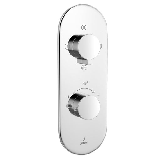 Jaquar Laguna Aquamax Thermostatic Shower Mixer With 3-Way Diverter (LAG-ACR-91683NK) - shown in Chrome finish; supplied in Antique Copper