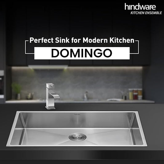 Hindware Handmade Kitchen Sink (24x18x9 Stainless Steel 304) With Waste Coupling